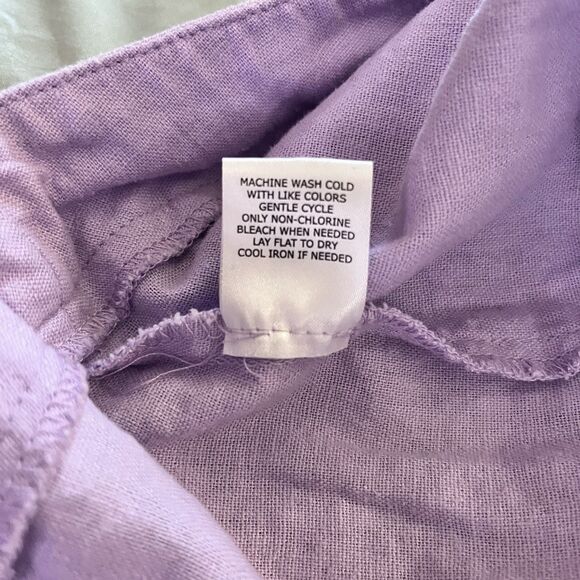 Blue Sol Linen Blend Shorts Women’s Size 12 Lilac Purple Cuffed Hem - Picture 5 of 5